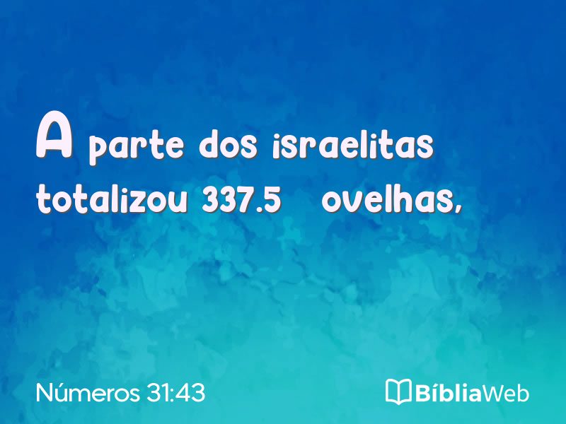 Números 31:43 em imagem para compartilhar