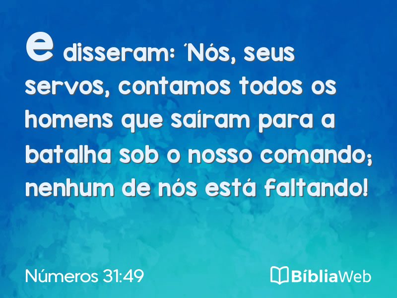 Números 31:49 em imagem para compartilhar