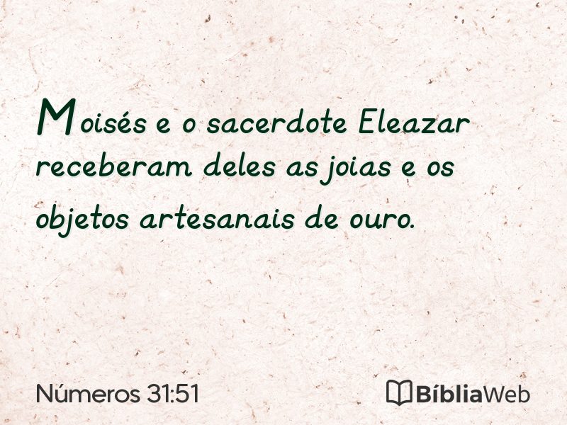Números 31:51 em imagem para compartilhar