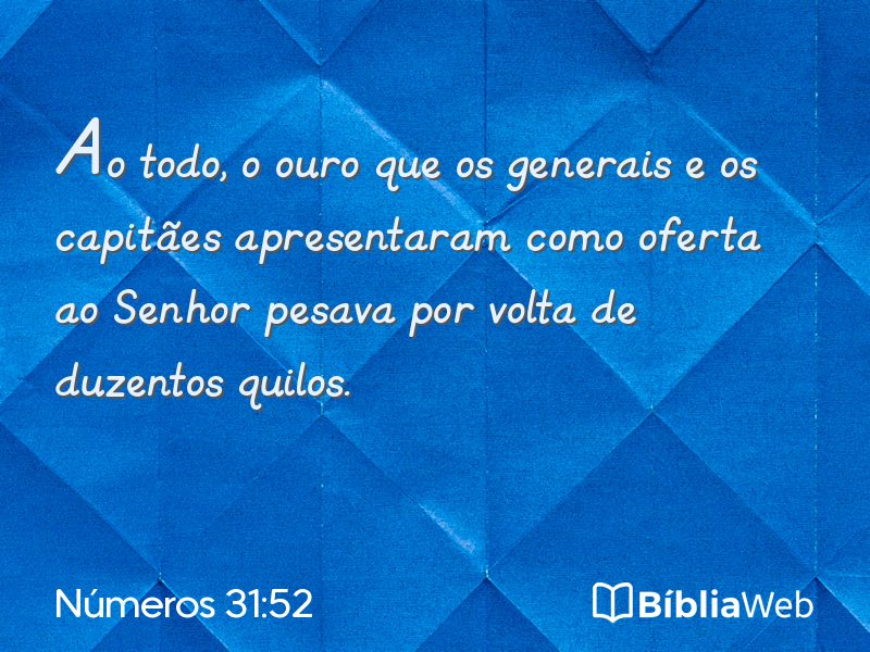 Números 31:52 em imagem para compartilhar