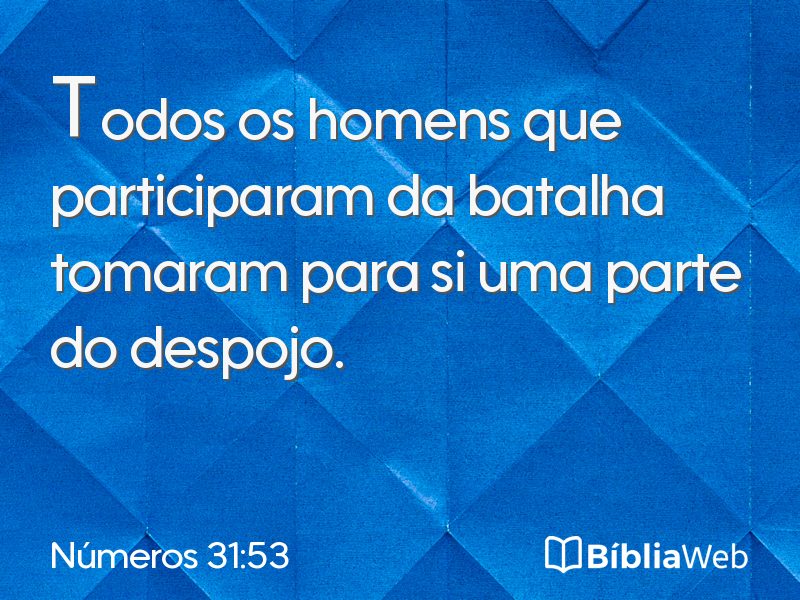 Números 31:53 em imagem para compartilhar