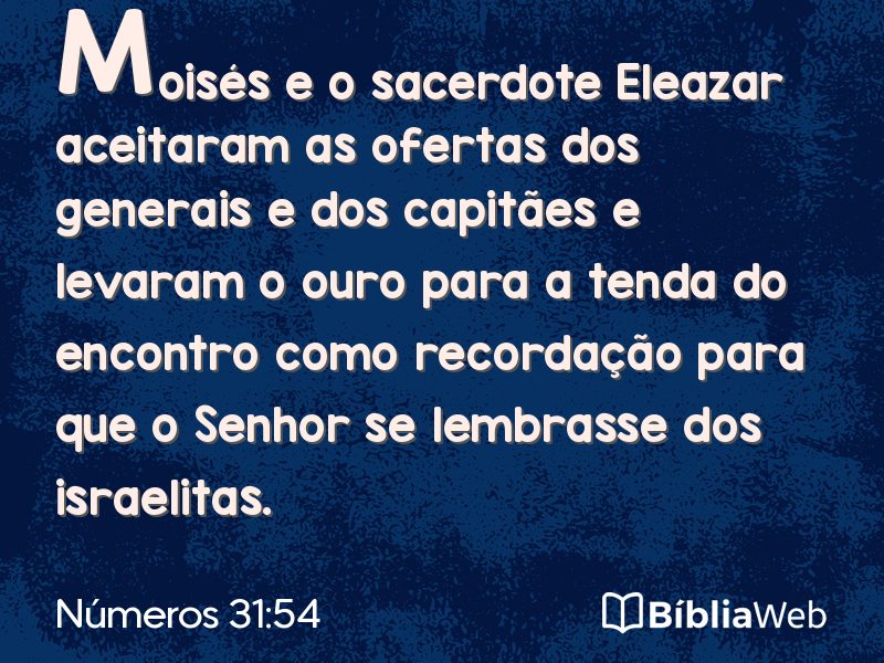 Números 31:54 em imagem para compartilhar