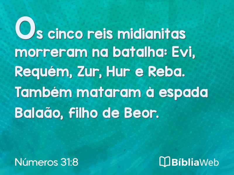 Números 31:8 em imagem para compartilhar