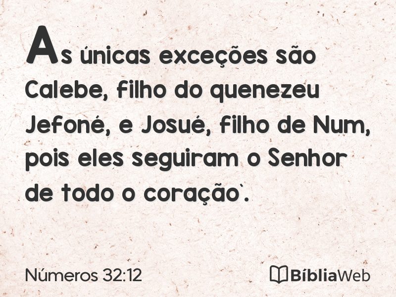 Números 32:12 em imagem para compartilhar