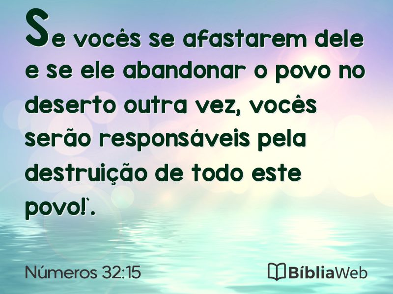Números 32:15 em imagem para compartilhar