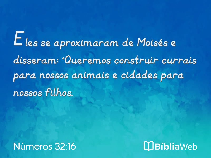 Números 32:16 em imagem para compartilhar