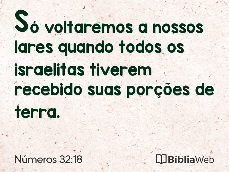 Números 32:18 em imagem para compartilhar