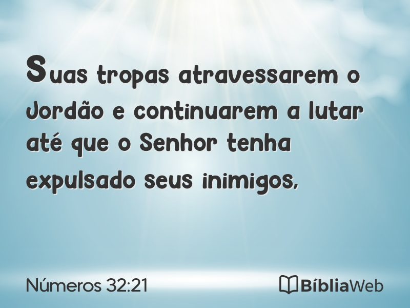 Números 32:21 em imagem para compartilhar