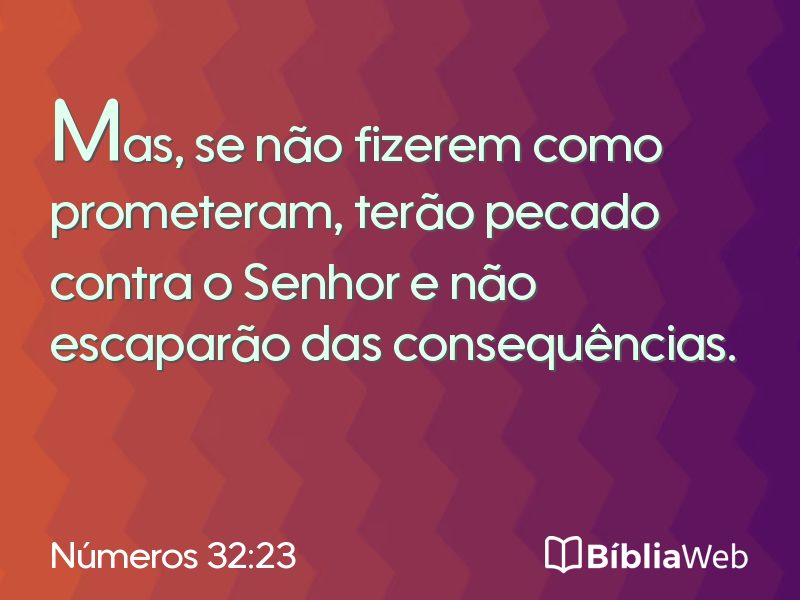 Números 32:23 em imagem para compartilhar