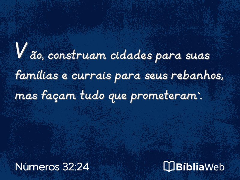 Números 32:24 em imagem para compartilhar
