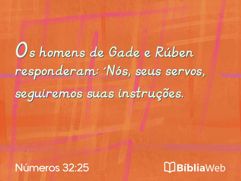 Números 32:25 em imagem para compartilhar