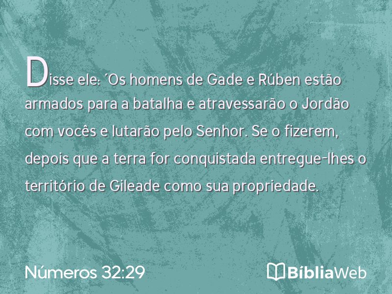 Números 32:29 em imagem para compartilhar