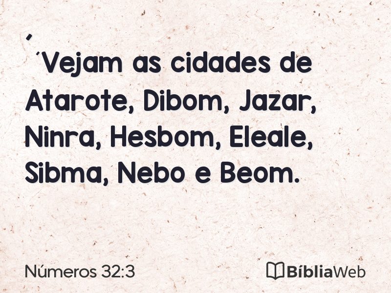 Números 32:3 em imagem para compartilhar