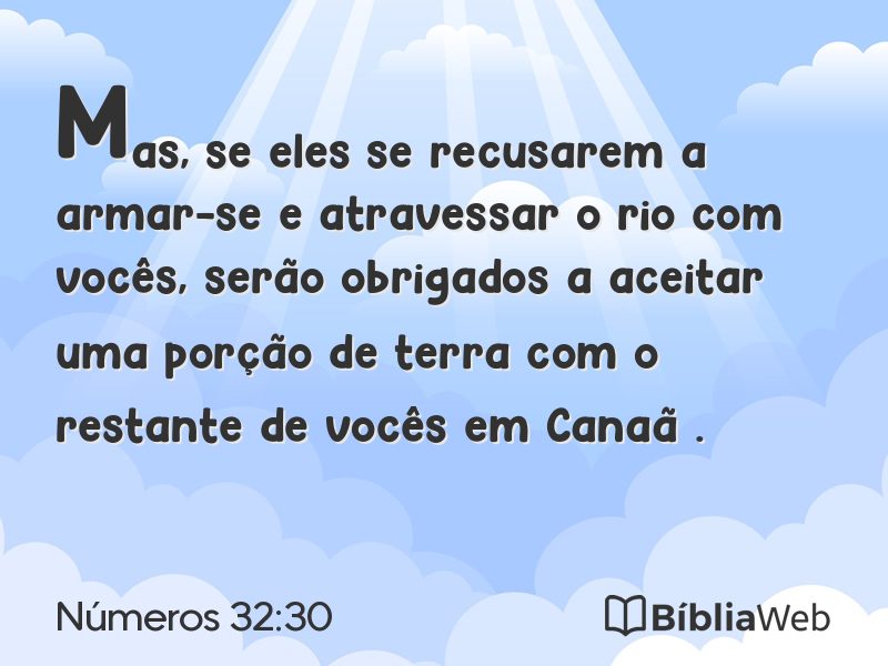 Números 32:30 em imagem para compartilhar