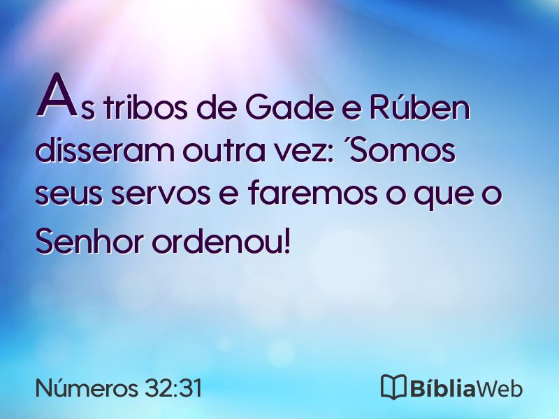 Números 32:31 em imagem para compartilhar