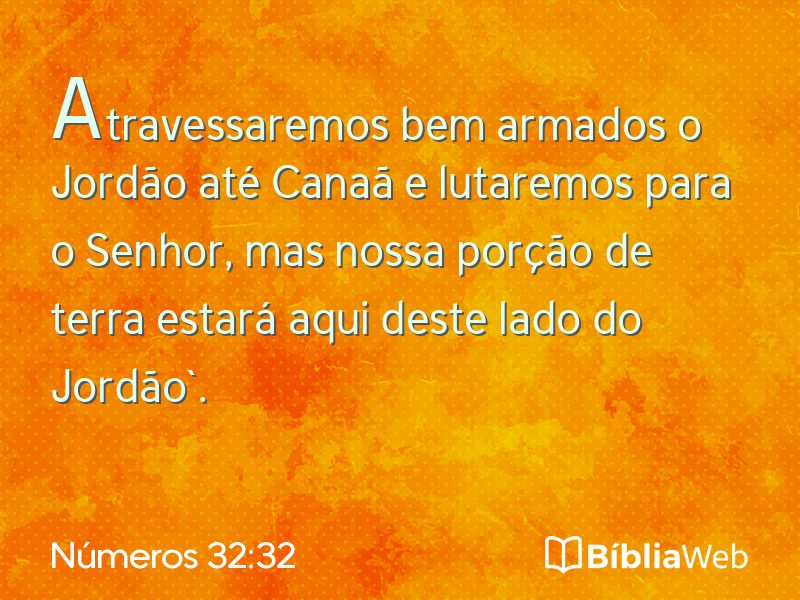 Números 32:32 em imagem para compartilhar