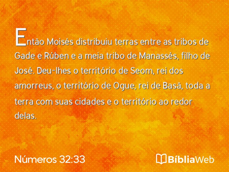 Números 32:33 em imagem para compartilhar