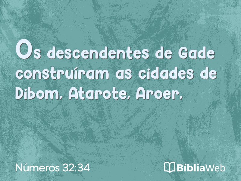 Números 32:34 em imagem para compartilhar