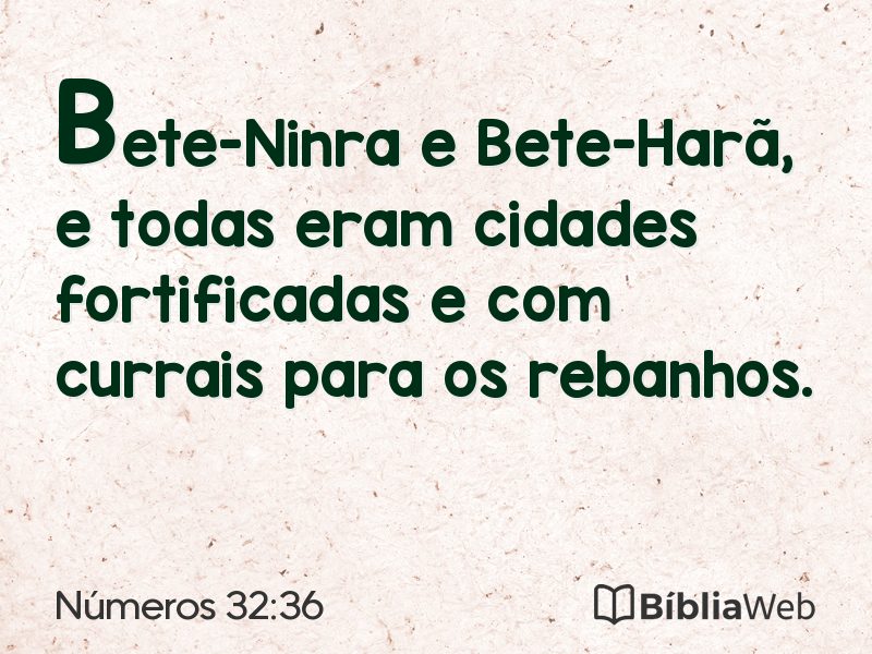 Números 32:36 em imagem para compartilhar