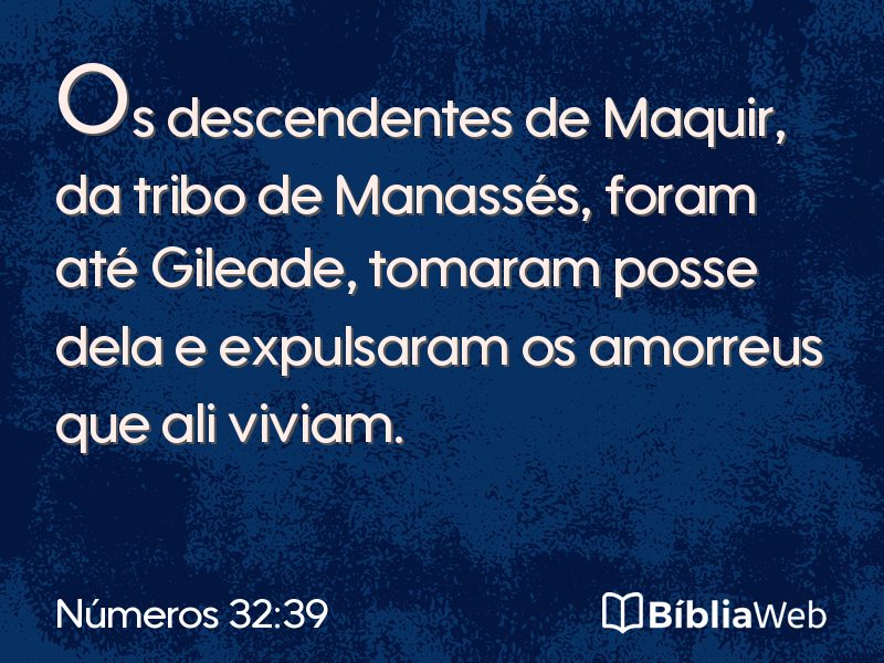Números 32:39 em imagem para compartilhar