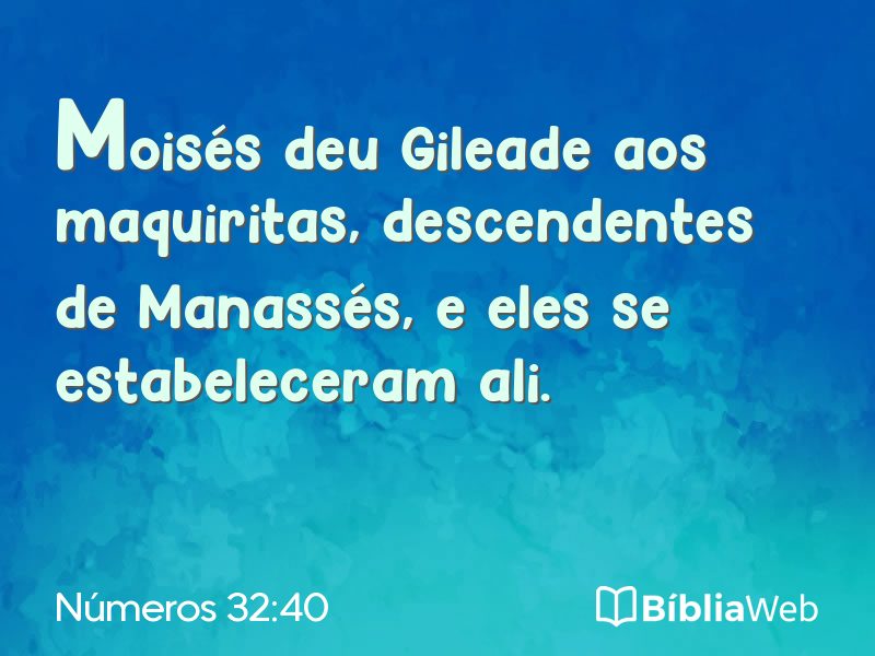Números 32:40 em imagem para compartilhar