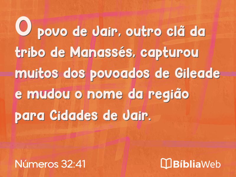 Números 32:41 em imagem para compartilhar