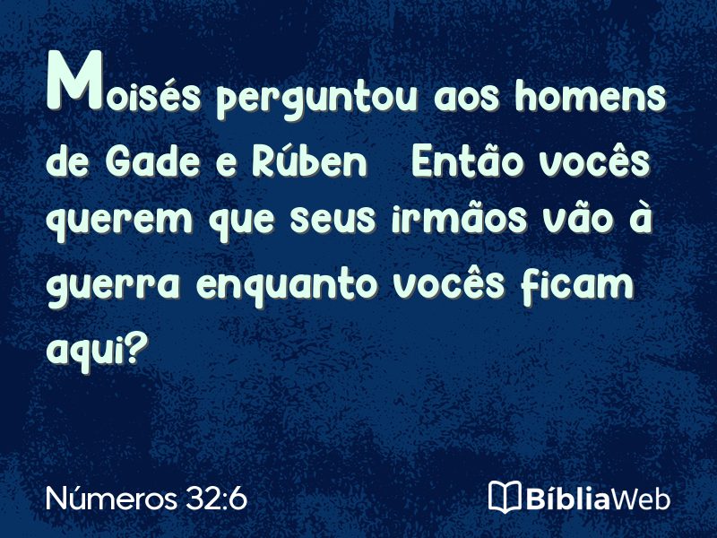 Números 32:6 em imagem para compartilhar