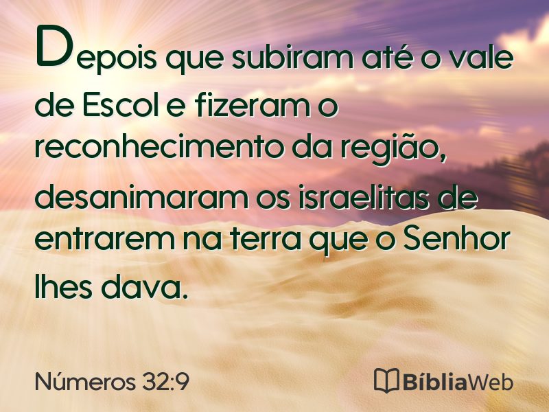 Números 32:9 em imagem para compartilhar