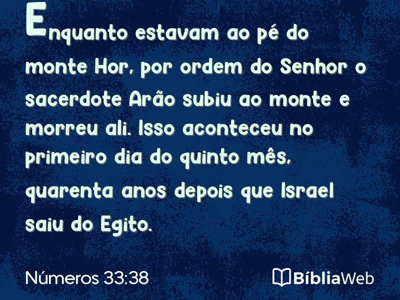 Números 33:38 em imagem para compartilhar