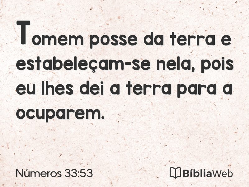 Números 33:53 em imagem para compartilhar