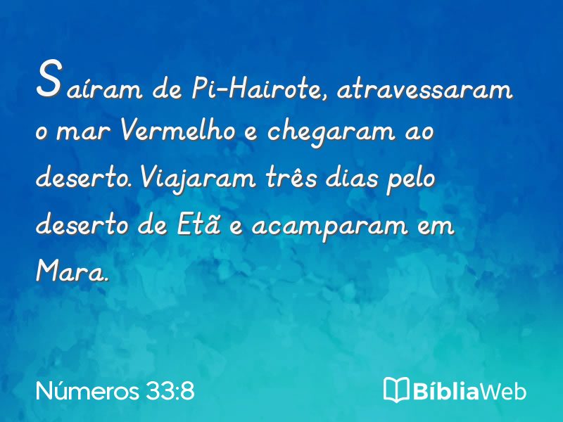 Números 33:8 em imagem para compartilhar