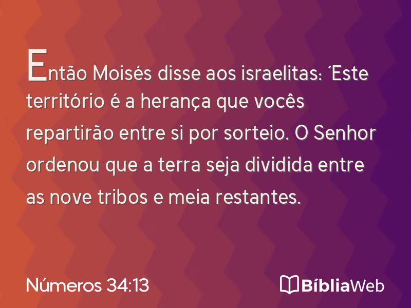 Números 34:13 em imagem para compartilhar