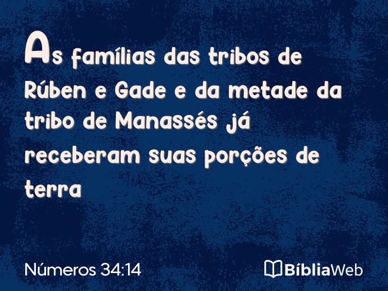 Números 34:14 em imagem para compartilhar