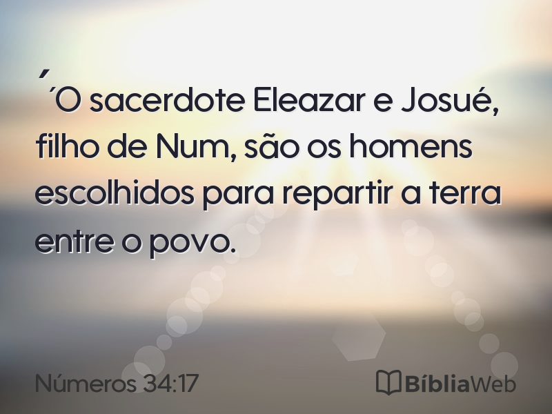 Números 34:17 em imagem para compartilhar