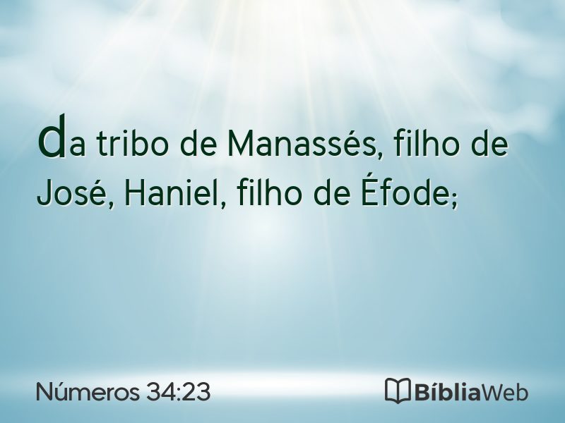 Números 34:23 em imagem para compartilhar