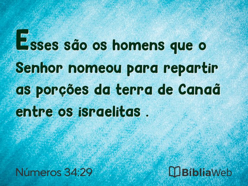 Números 34:29 em imagem para compartilhar