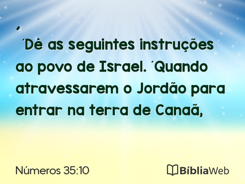 Números 35:10 em imagem para compartilhar