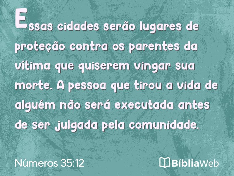 Números 35:12 em imagem para compartilhar