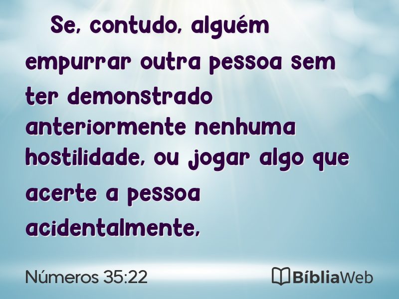 Números 35:22 em imagem para compartilhar