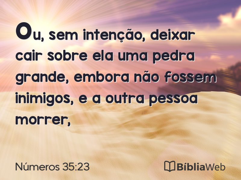 Números 35:23 em imagem para compartilhar