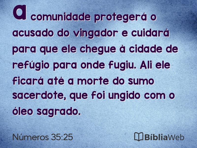 Números 35:25 em imagem para compartilhar