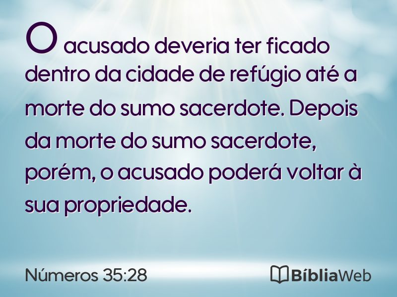 Números 35:28 em imagem para compartilhar