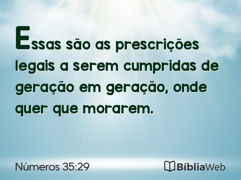 Números 35:29 em imagem para compartilhar