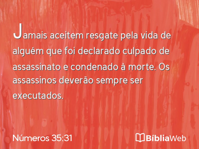 Números 35:31 em imagem para compartilhar