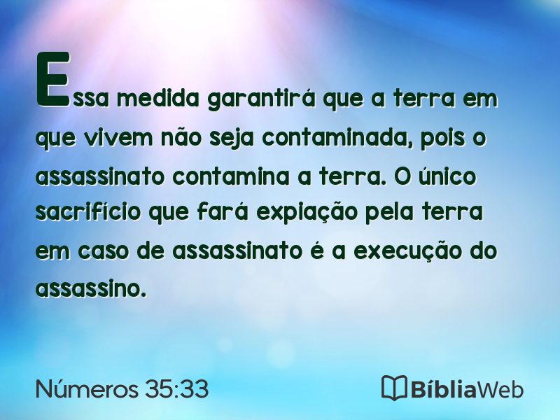 Números 35:33 em imagem para compartilhar