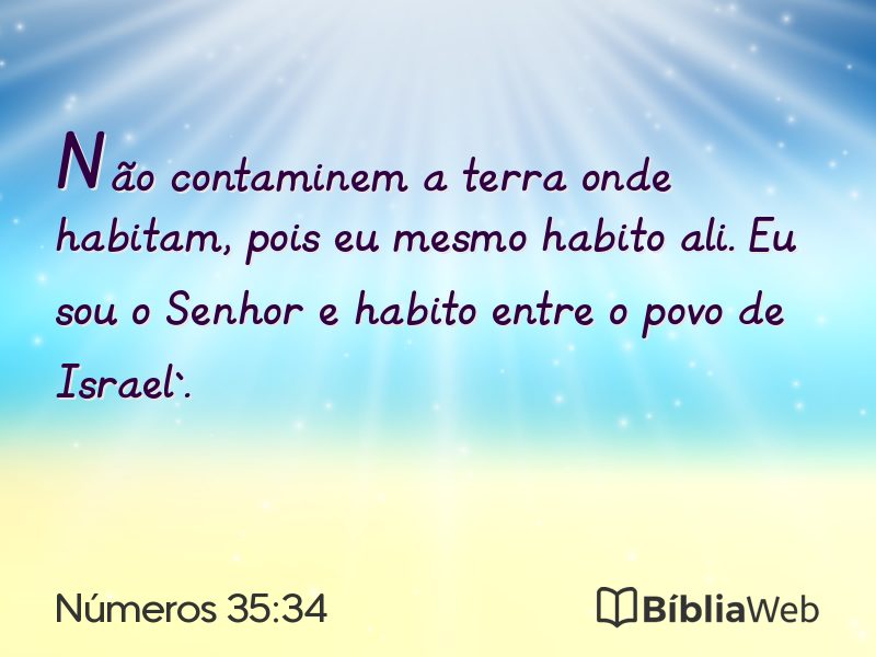 Números 35:34 em imagem para compartilhar