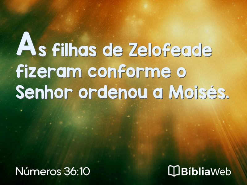 Números 36:10 em imagem para compartilhar