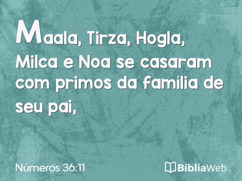 Números 36:11 em imagem para compartilhar