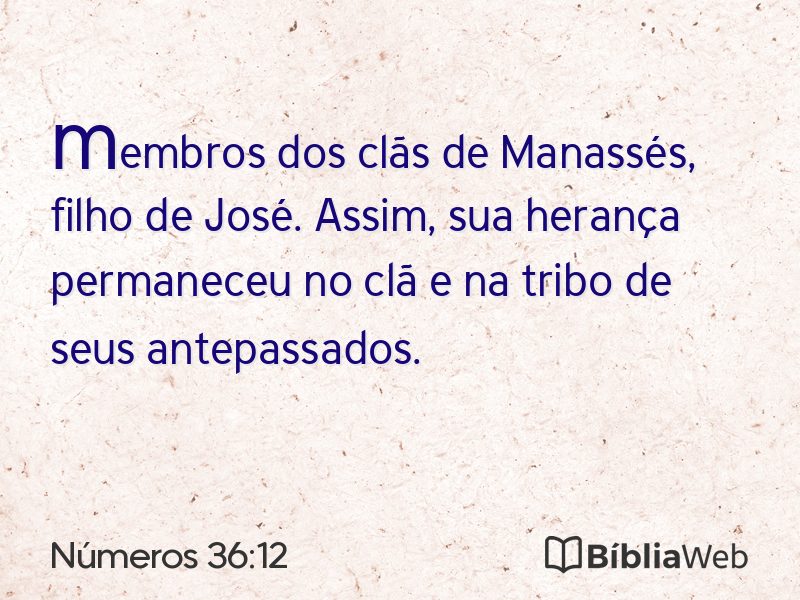Números 36:12 em imagem para compartilhar