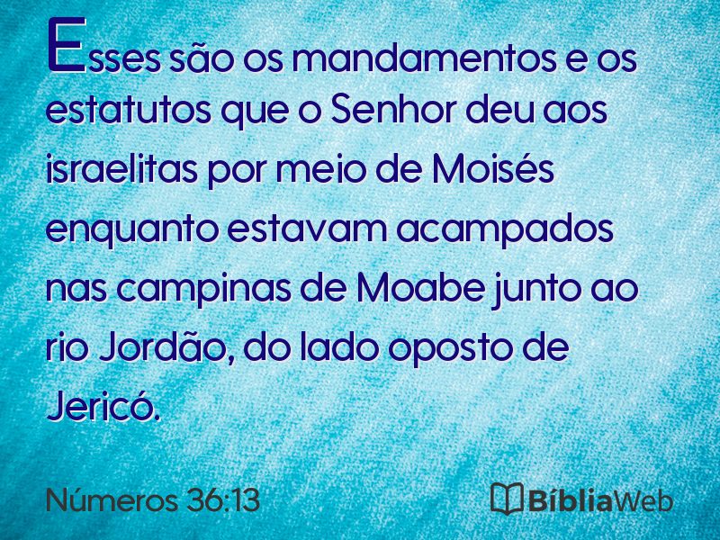 Números 36:13 em imagem para compartilhar